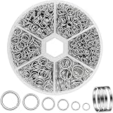 JOLCEEY 1550Pcs Jump Rings Kit Silver Open Jump Rings with Opener Tool 4-10mm
