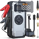 6000A Jump Starter with Air Compressor,150PSI Car Battery Tire Inflator (10.0L Gas/8.0L Diesel Engines),12V Car Battery Jump 