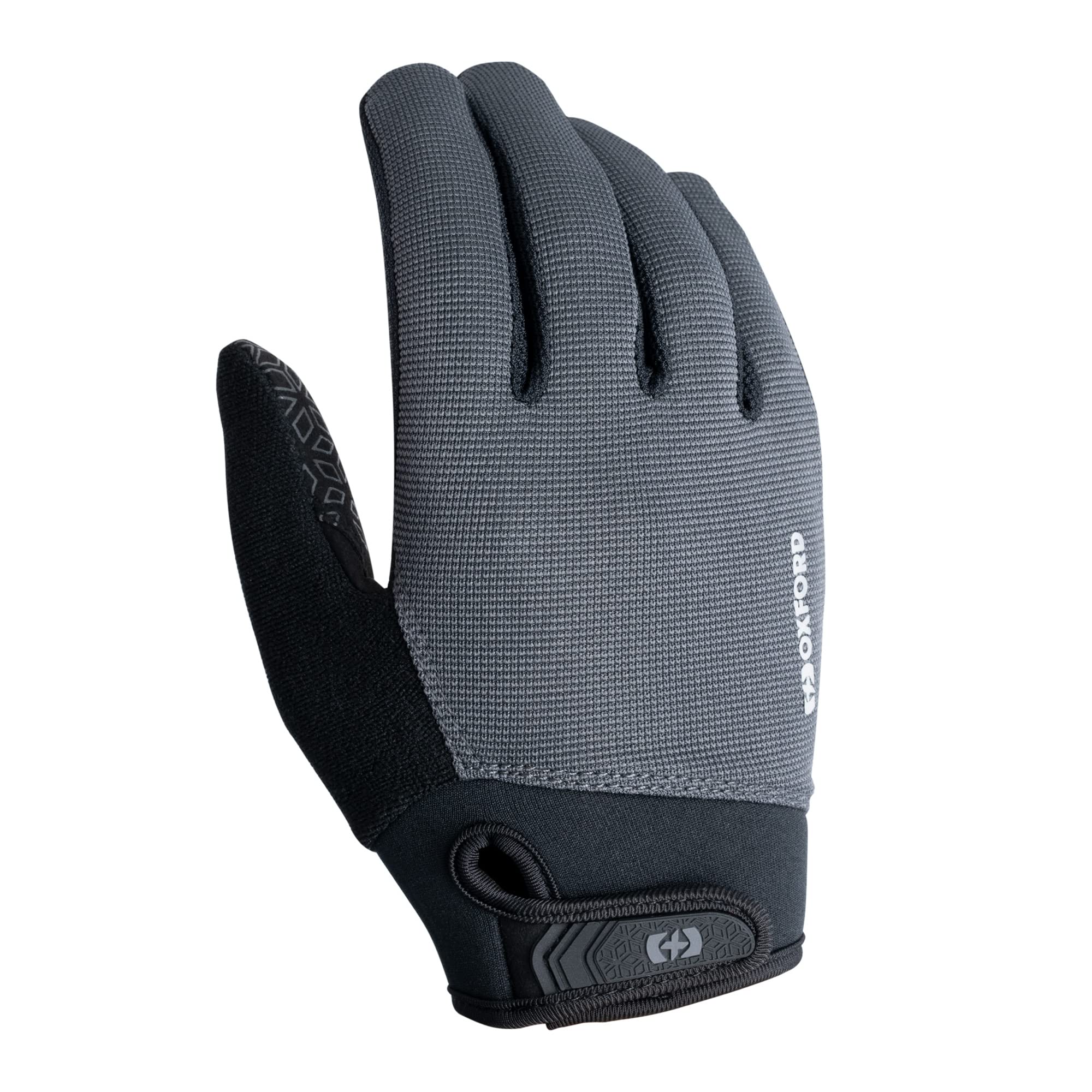 Oxford Switchback 2.0 Cycle Gloves, Grey, S. Full Finger MTB Gloves.