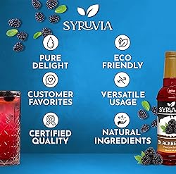 Syruvia Sugar Free Blackberry Syrup With Syrup Pump