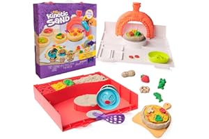 Kinetic Sand, SquishPizza Rising Pizza Oven Playset with 1lb Play Sand & 5 Tools, Play Food Arts & Crafts Kids Toys for Girls