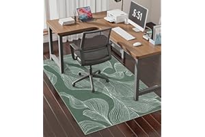 chakme Office Chair Mat for Hardwood Floor, 48"x36" Easy Glide Computer Desk Mat Protector for Rolling Chair Under Desk Rug Nonslip Backing, Machine Wash, (Leaf)