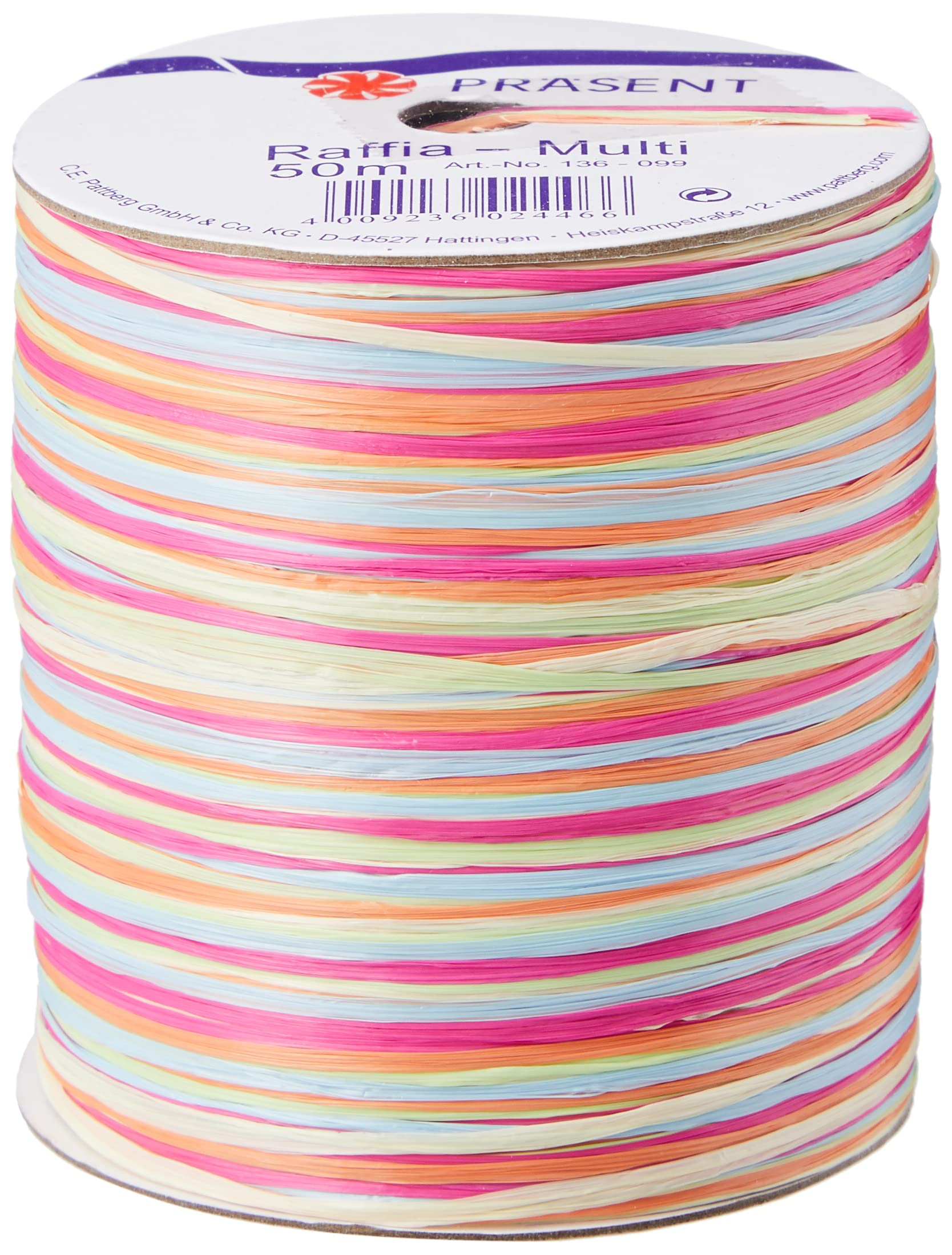 C.E. Pattberg Biodegradable Ribbon, Pink-Yellow, 50 meter spool โ image 1