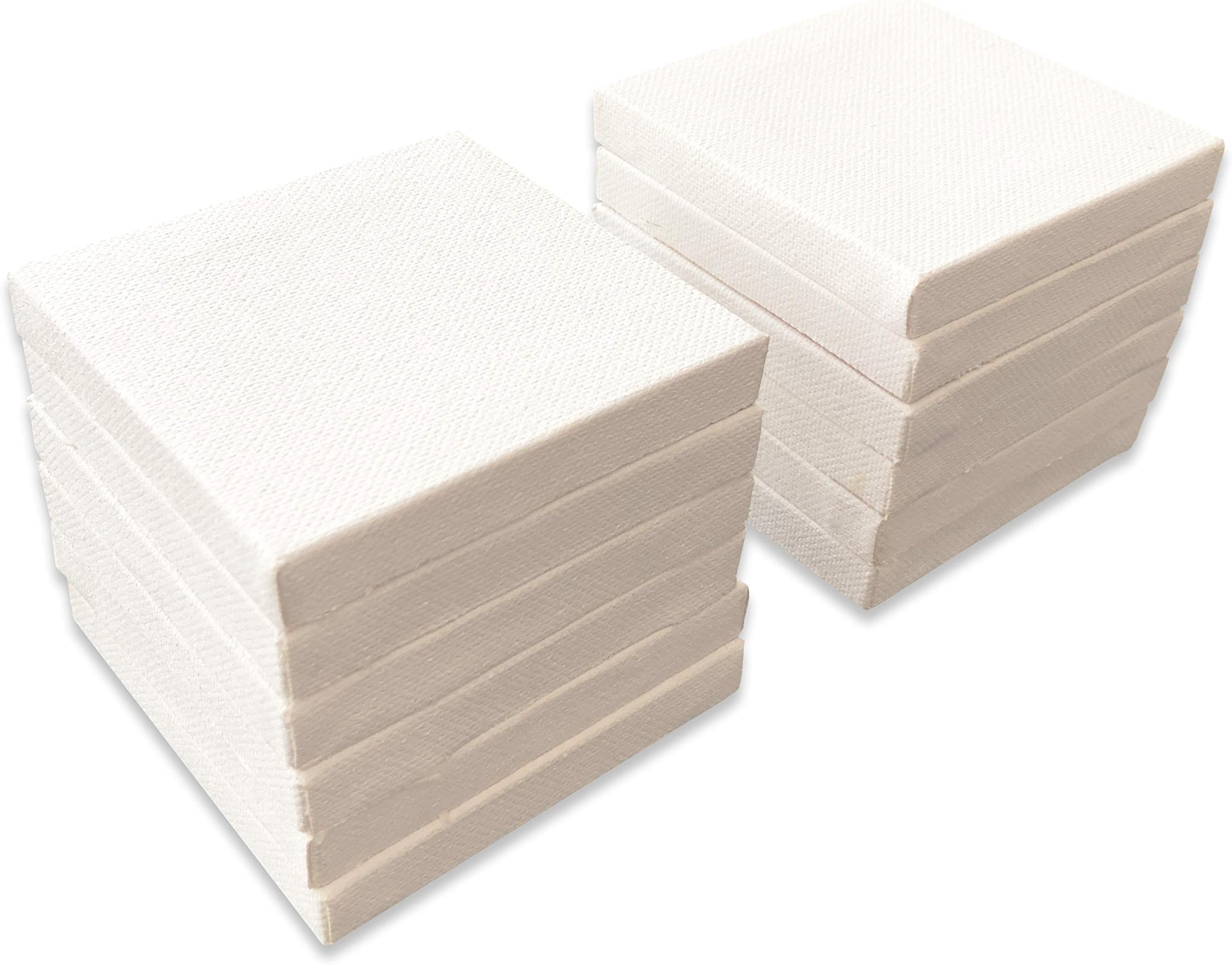 LWR CRAFTS Mini Stretched Canvas 3" X 3" 7.5cm x 7.5cm Pack of 12