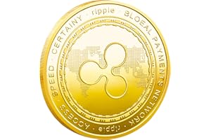 Naturiway 1Pcs Ripple Coin, Ripple Commemorative Coin 24K Gold Plated, 3mm XRP Cryptocurrency, Collectible Coin with Protective Case, Blockchain Cryptocurrency, Home and Office Decoration