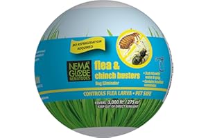 THE ENVIRONMENTAL FACTOR Nema Globe Nematodes Flea and Chinch Busters, Controls Flea Larva, Pet Safe, Covers 3,000 sq ft, (Approx 25 Million Beneficial Nematodes) - Eliminates Bugs, No Refrigeration Required