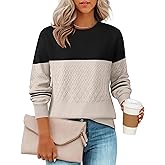 ZESICA Women's 2026 Fall Winter Sweaters Casual Long Sleeve Crew Neck Loose Knitted Pullover Sweater Tops