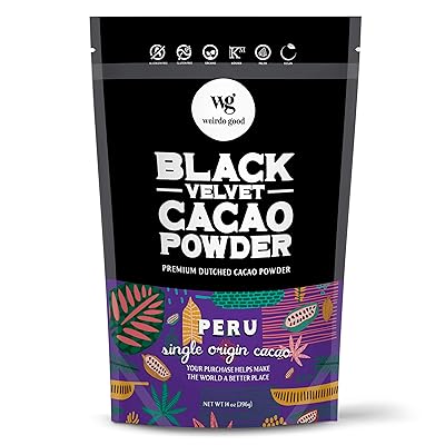 Weirdo Good Black Velvet Cacao Powder &ndash; Organic, Allergen-Free, Premium Ultra-Dutched Cocoa for Baking, 14 oz