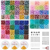 ASIMASIKE 6MM Glass Beads Kit for Jewelry Making - 3 Box Set 72 Colors, 3000pcs Round Colorful Beads for DIY, Beads for Bracelets, Gifts for Teen Girls