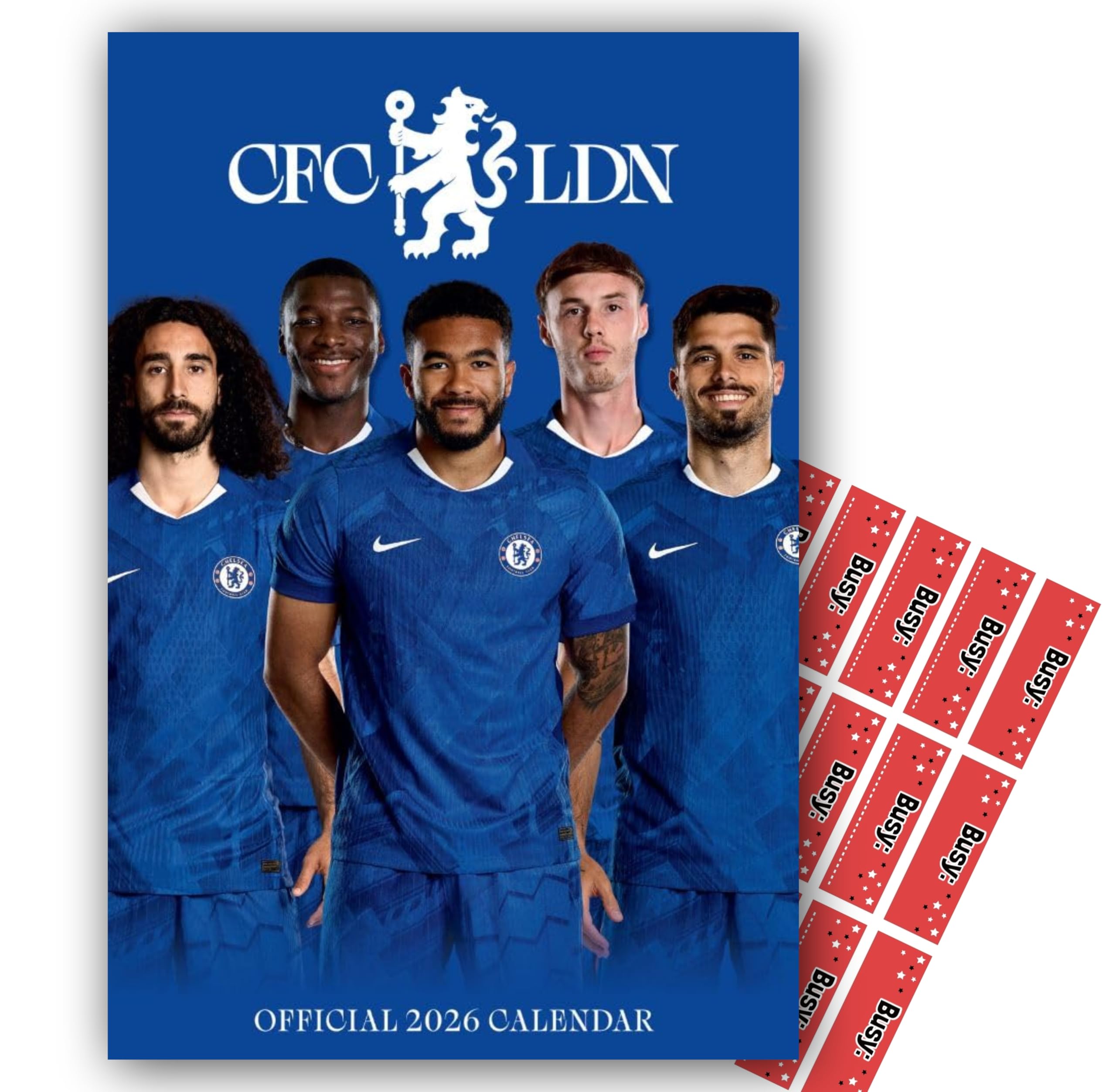Chelsea Calendar 2026 A3 Wall Calendar - Includes FREE Organising Stickers