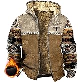 domirica Winter Jackets For Men Western Zip Up Big And Tall Lightweight Corduroy Hooded Fleece Hoodies With Pockets