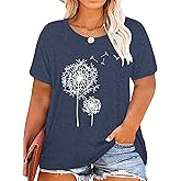 Plus Size Top Dandelion Shirt Women Inspirational Graphic Tee Spread Kindness Tshirt Women's Flower Tops