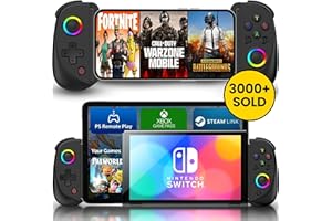 MAJESTECH NEW D8 Mobile Gaming Controller for iPhone/Android/iPad/Tablet, Play Xbox Cloud, Playstation Remote Play, Steam/PC, Switch! RGB Hall Joystick/Trigger Wireless Bluetooth Phone Game Controller