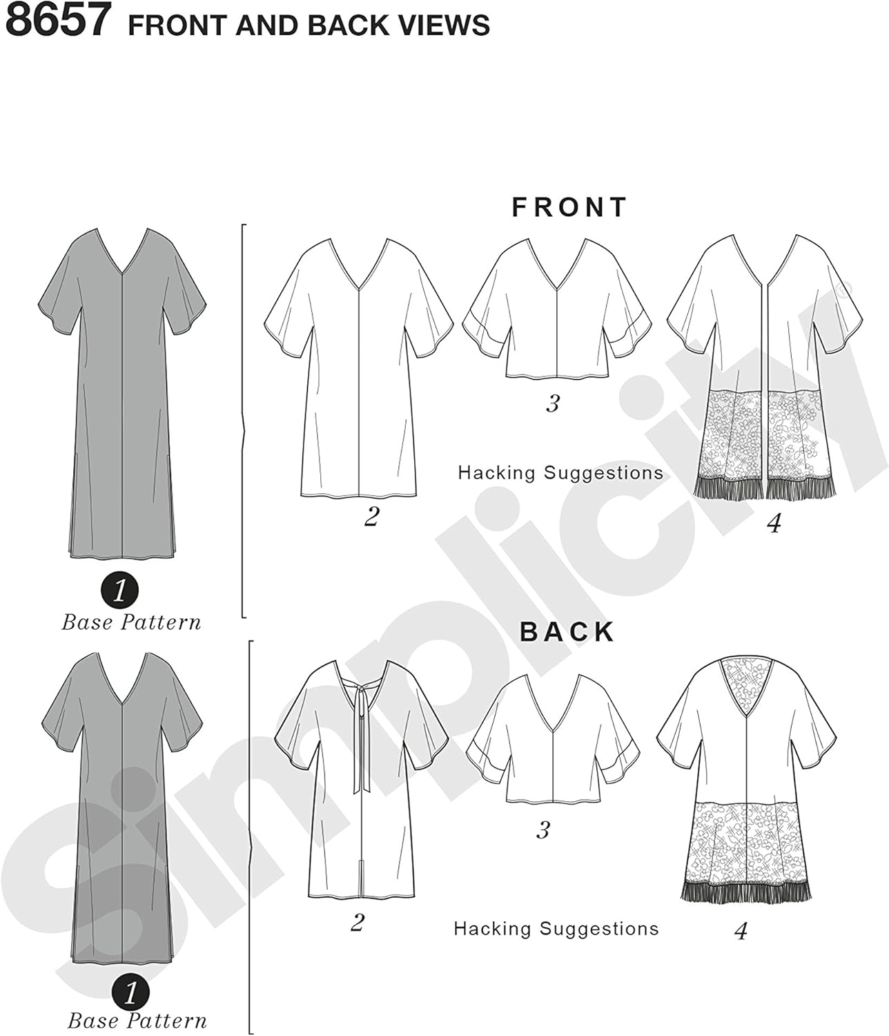 Simplicity Women’s Caftan with Options for Design Hacking Sewing Pattern, Paper, White, XXS/XS/S/M/L/XL/XXL - Image 4
