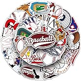 50Pcs Baseball Sport Stickers, Cool Sport Baseball Waterproof Vinyl Decal for Adult Teen Kids Notebook Water Bottle, Laptop, Luggage, Phone, Skateboard, Helmet, Guitar, Scrapbook
