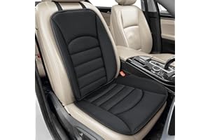 BOPUOVRE Memory Foam Car Seat Cushion with Breathable Fabric & Non-Slip Gel, Universal Fit for Car Truck Office Home 19.6x18x1.2 Black with Backrest