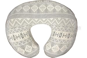 Boppy Nursing Pillow Luxe Original Support, Sand and Ash Boho, Ergonomic Nursing Essentials for Bottle and Breastfeeding, Firm Hypoallergenic Fiber Fill, with Textured Knit Nursing Pillow Cover