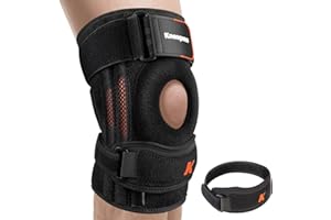 KNEOPMS New Upgraded 2-in-1 Professional Knee Brace for Pain Relief,Adjustable Knee Support with Patella Pad & Side Stabilizers, Compression Knee Sleeve for Meniscus Tear, ACL, Joint Pain, Runner, Workout-Men & Women (L/XL)