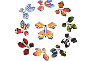 SUMIND 10 Pieces Magic Fairy Flying Butterfly Card Wind up Butterfly Rubber Band Flying Butterfly Surprise Flying Paper Butterflies Set for Party Playing Decorations (Classic Style)