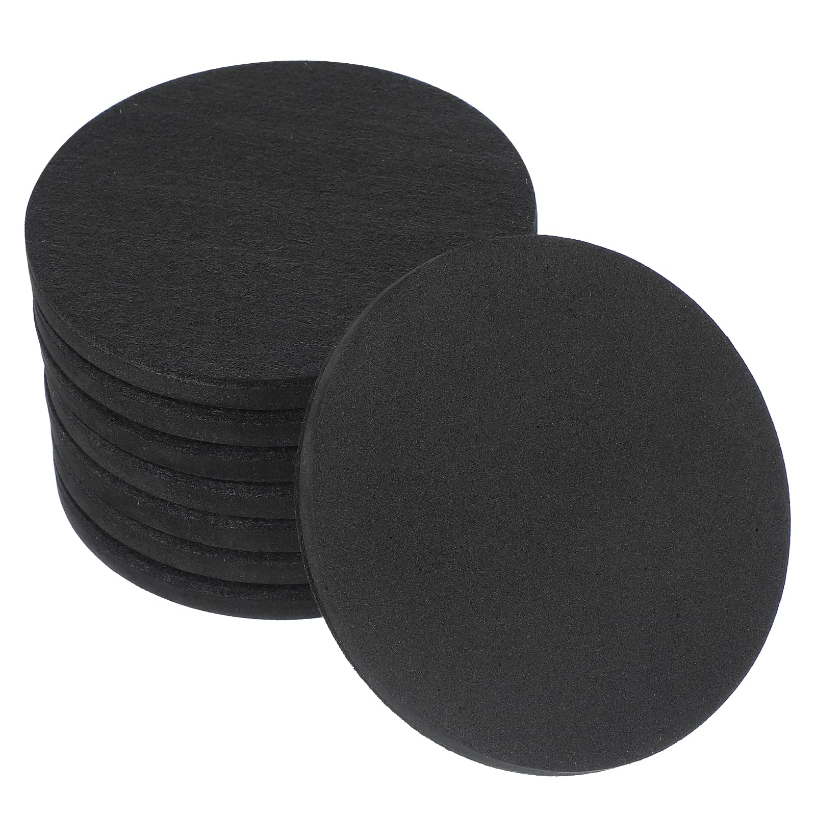 PATIKIL 5 Inch Felt Furniture Sliders, 8 Pcs Round Furniture Movers Slider Reusable Moving Pads Floor Protectors for Cabinet Table Carpet Sofa Couch, Black