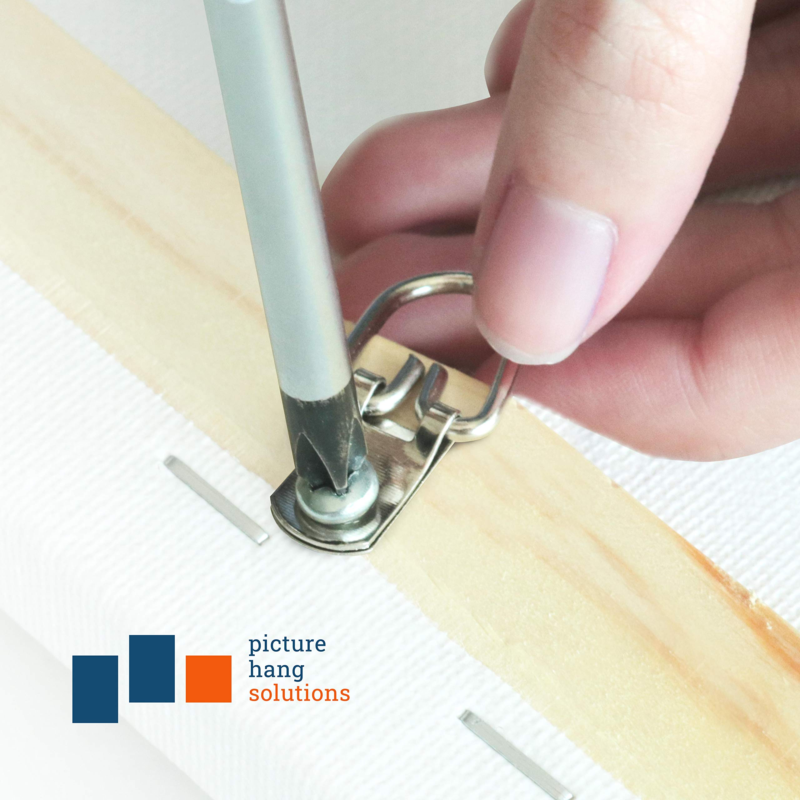 D Ring Picture Hangers with Screws - 100 Pack - Bulk D Rings - Pro Quality Hangers, Picture Hanging Hardware, Dring, Small D Ring Picture Hangers - Picture Hang Solutions.