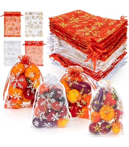 50 Stück Rote Organzabeutel Mit Kordelzug – 12,7 X 17,8 Cm – Für Geschenke, Süßigkeiten, Hochzeit, Valentinstag, Weihnachten