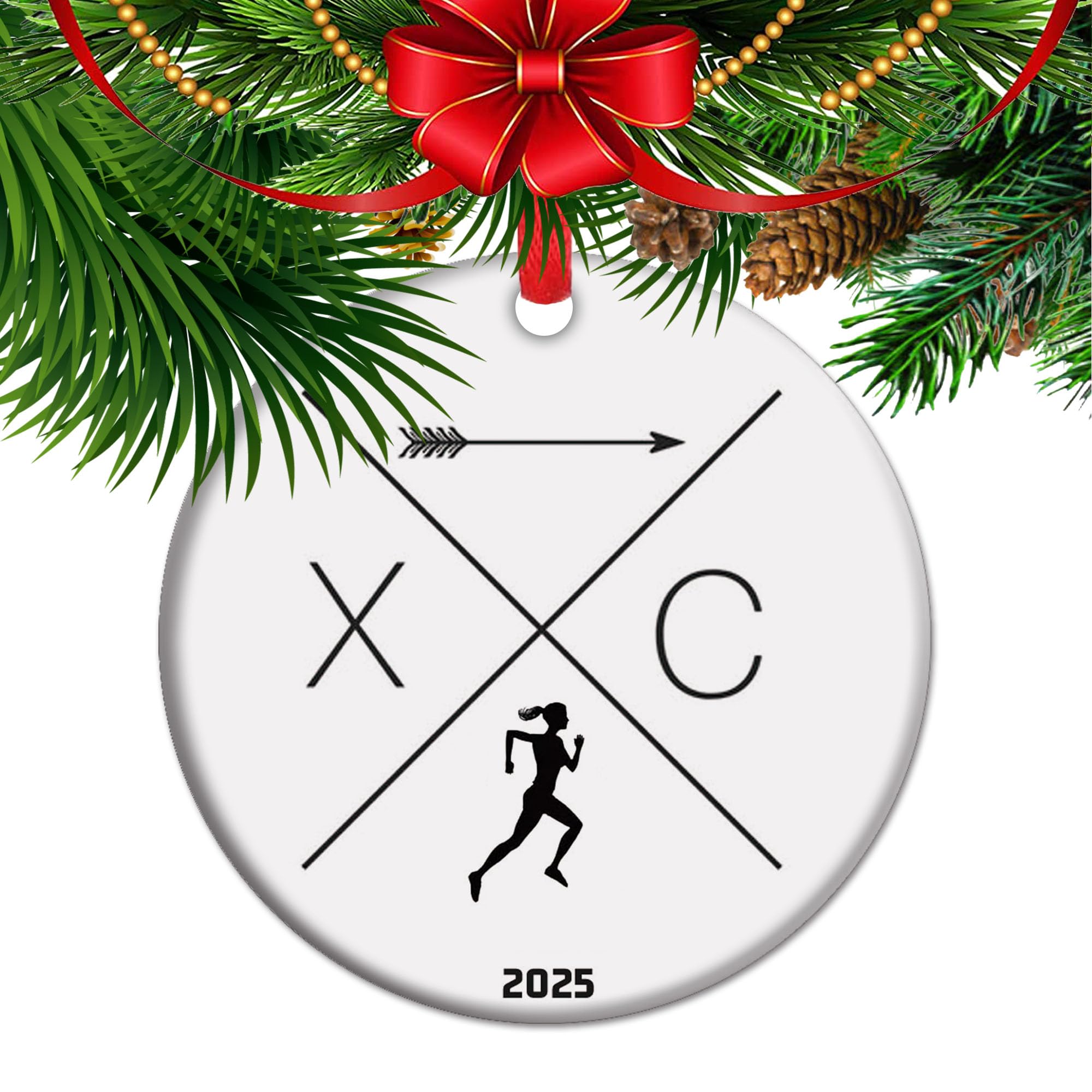 Photo 1 of 2025 Running Lover Christmas Ornament, XC Running Gift, Cross Country Gifts for Female Runner Marathoner