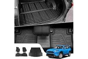 Dattumar Floor Mats Compatible with 2019-2024 Toyota Rav4 Cargo Liner Trunk Mat TPE All Weather Cargo Mat 2023 Rav4 Accessories (Trunk Mat +Floor Mats)