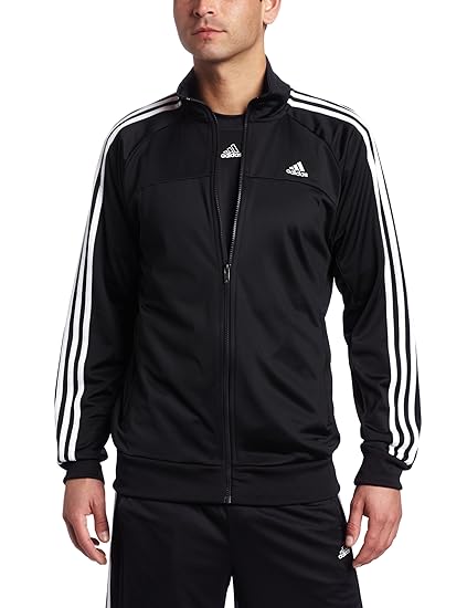 black and white striped adidas jacket