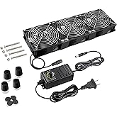 GDSTIME Big Airflow 3 * 120mm X 38mm Fans DC 12V Powered Fan with AC 100V - 240V Speed Control, Cabinet Chassis Window Server