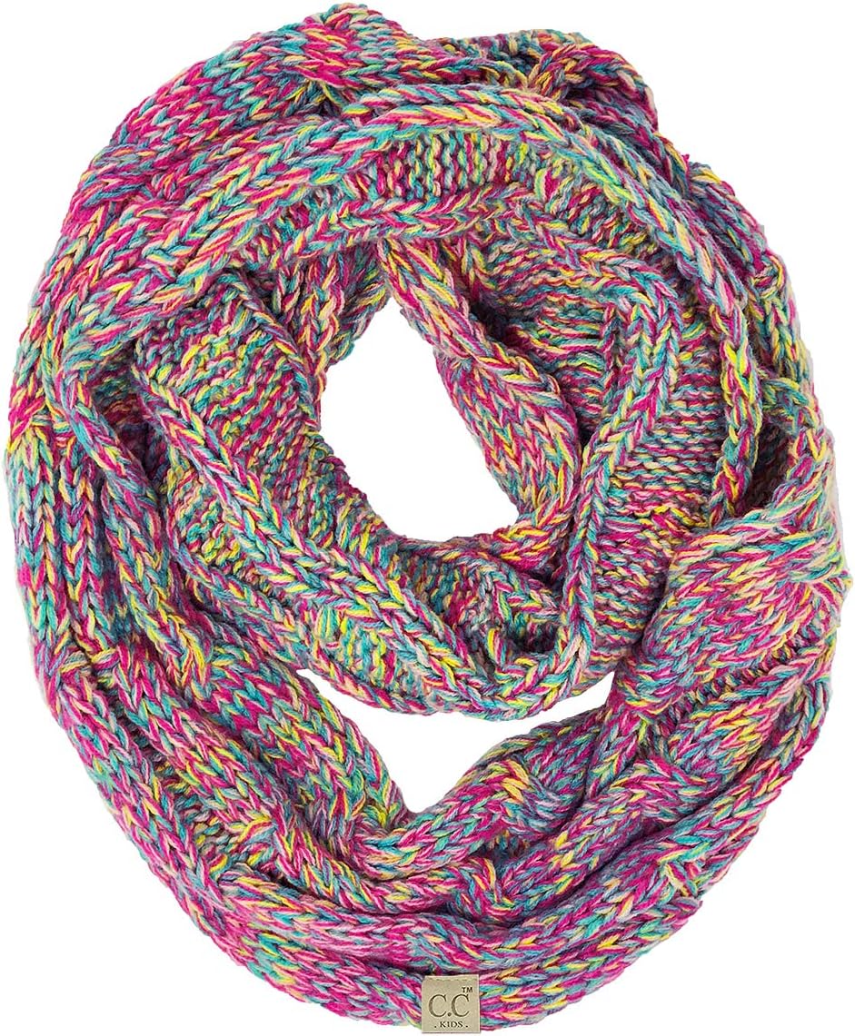 Funky Junque Kids Baby Beanies Matching Cable Knit Winter Infinity Scarf