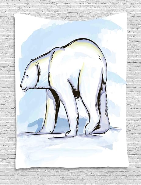 Amazon Com Ambesonne North Pole Tapestry Hand Drawn Pencil