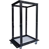Sysracks 18U 4 Post Open Frame 19 inch Network Server Rack Relay Cabinet Adjustable Depth 24"-37"