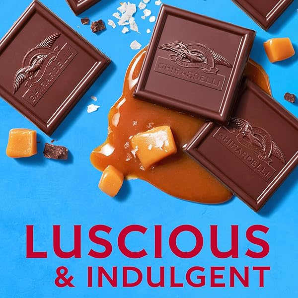 GHIRARDELLI HOLIDAY DARK CHOCOLATE SEA SALT CARAMEL SQUARES – LIMITED EDITION INDIVIDUALLY WRAPPED HOLIDAY CANDY, 9 OZ BAG