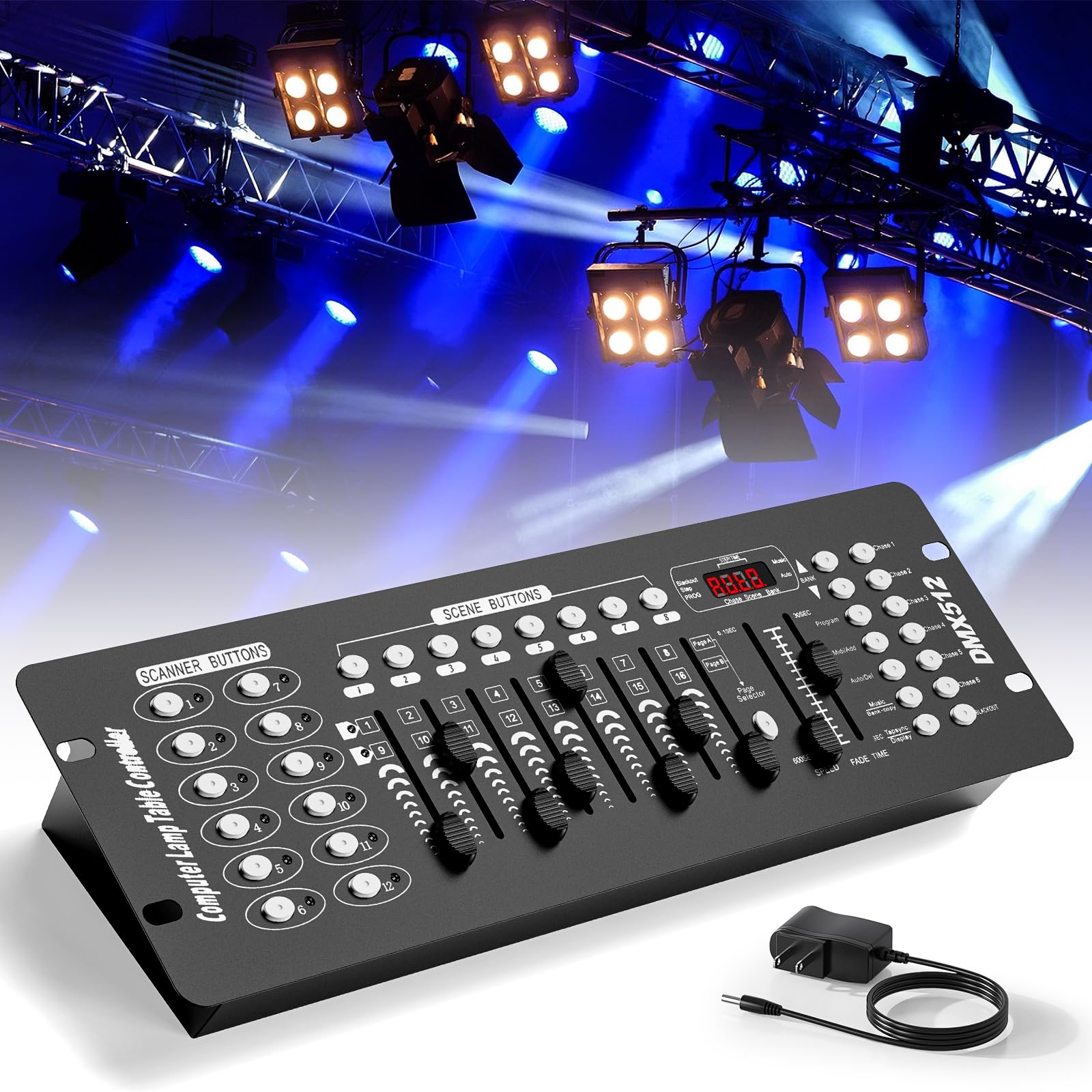 Photo 1 of 192 DMX Controller Use for Editing Program of Stage Lighting,DMX 512 DJ Controller Stage Light Controller Panel DMX Console for Party Music Show Christmas and Halloween