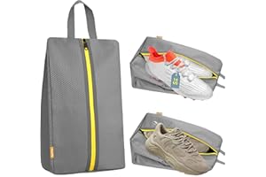 SelfTek Smell Proof Shoe Bags for Travel - Odor-Absorbing Cleat Bags for Sports, Water-Resistant Travel Shoe Organizer with Active Carbon Fabric, Lightweight Shoe Storage for Gym, G-olf, Cleats