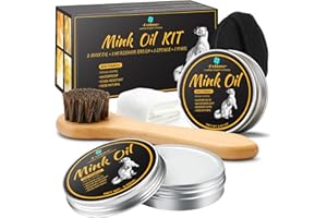 Feilove 5-in-1 Mink Oil Leather Conditioner and Cleaner 3.52 oz Each - Premium Waterproof Formula for Boots and Shoes