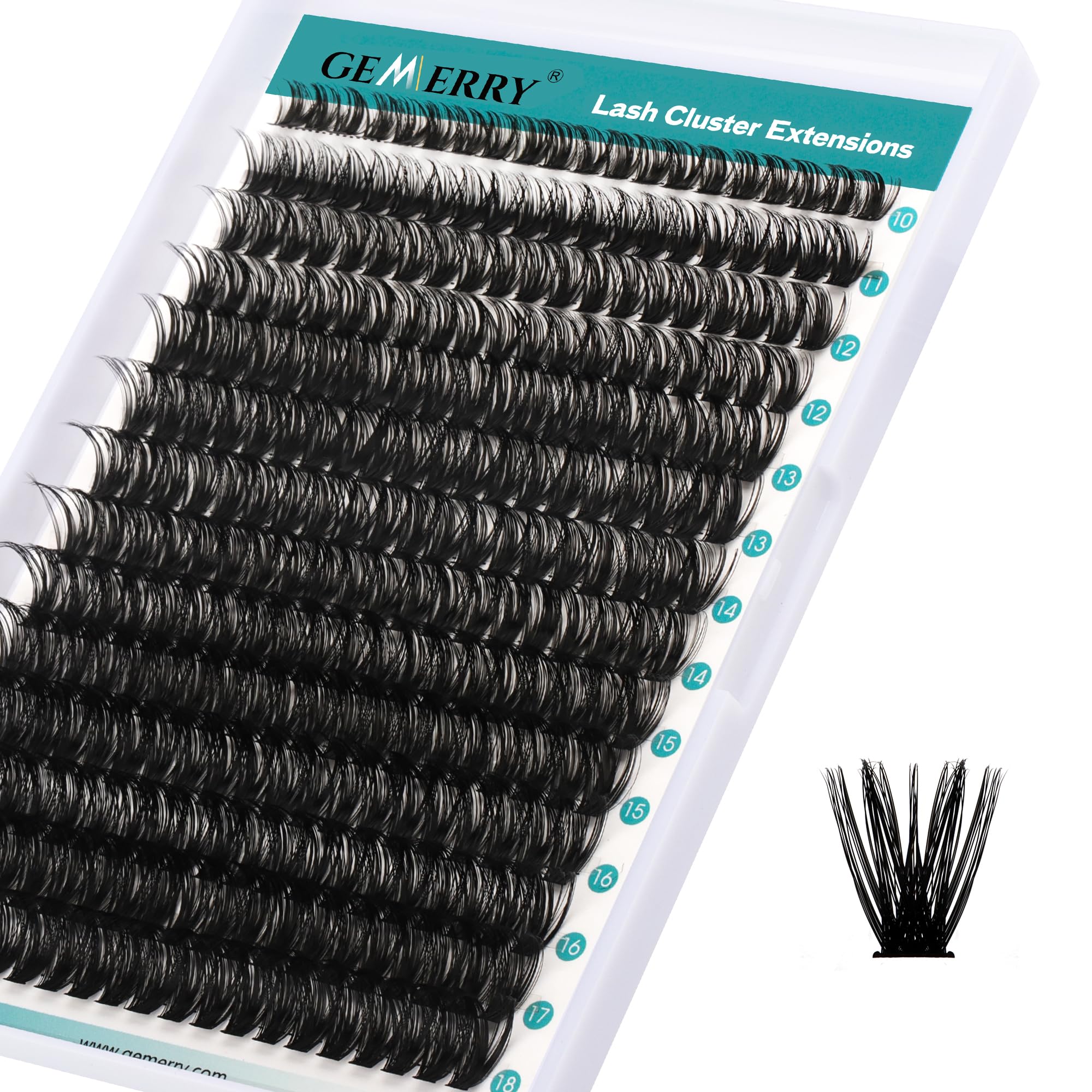 GEMERRY Individual Eyelashes 60D Curl Cluster Lashes Natural Eyelash Extension 280pcs Mixed Tray Reusable Handmade Home Application (60D-0.07D-10-18MIX)