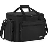 ITHWIU Sewing Machine Carrying Case with Multiple Storage Pockets Large Capacity, Universal Tote Storage Bag Compatible with Most Standard Singer, Brother, Janome, Black