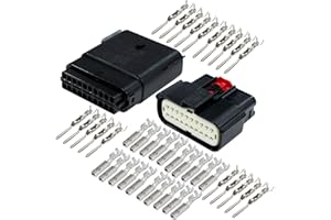 Molex 20 Pin Wire Connector, Harley BLACK Waterproof, Sealed Kit, MX150 w/CPA