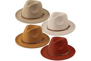 Unittype Floppy Hats for Kids Classic Wide Brim Hat Children Felt Panama Hat with Adjustable Belt Buckle Jazz Dress Hat