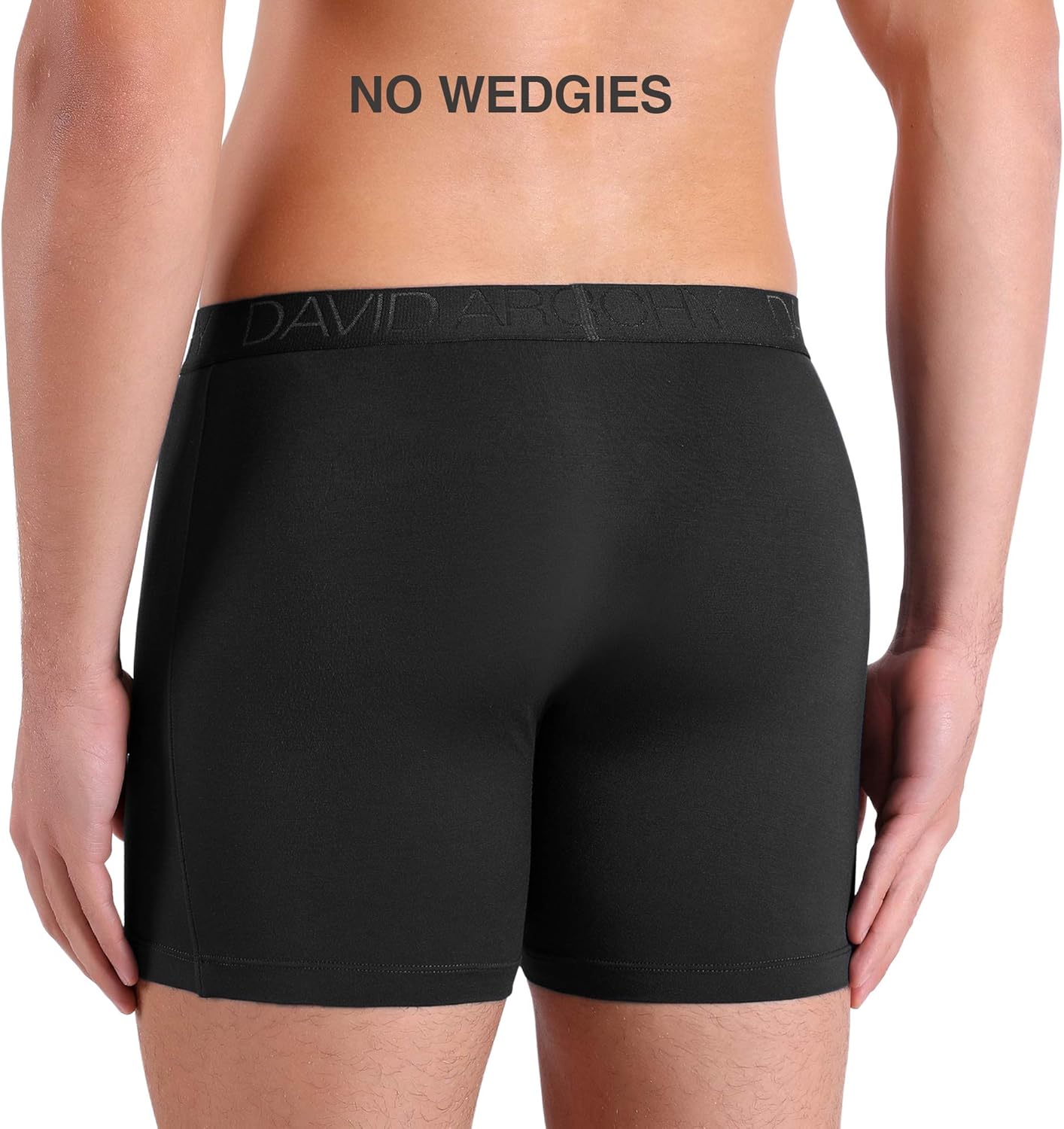 DAVID ARCHY Men's Underwear Breathable Boxer Briefs Bamboo Rayon Trunks with Fly in 3 or 4 Pack: Clothing