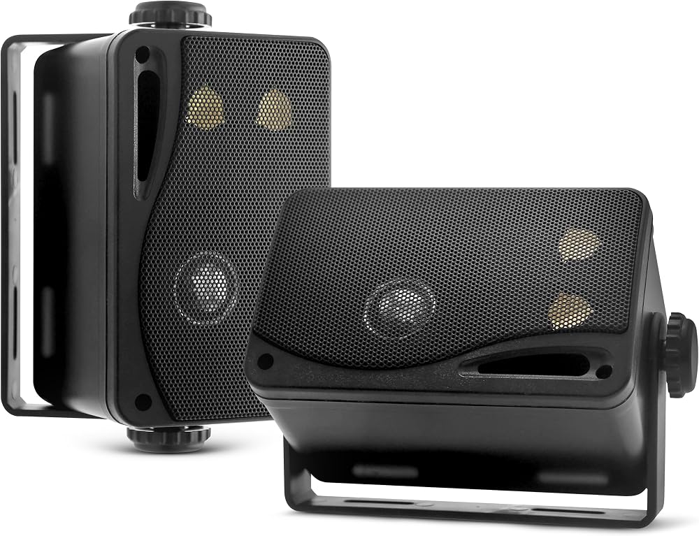 Pyle Outdoor Marine Speakers 200W 3-Way Wall Mounted Dual Box 8.9 cm