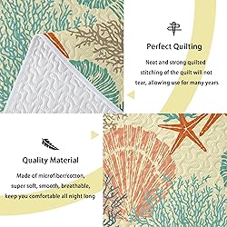 Tritard 3 Piece Coastal Quilt Sets Full/Queen Size