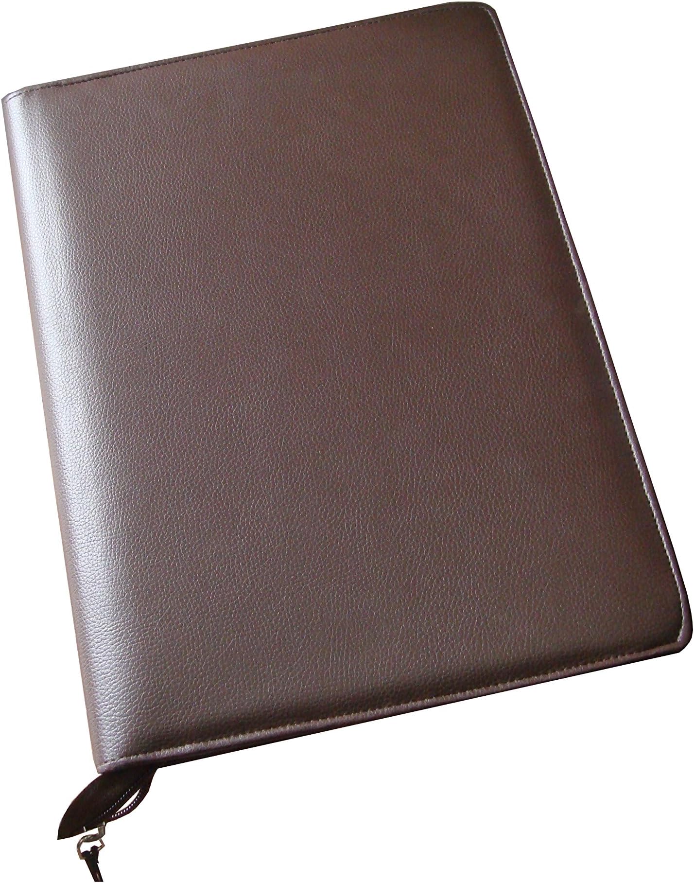 SAW LEATHER GOODS File Folder with Multi-compartments and a Zip-Around Flap in Brown
