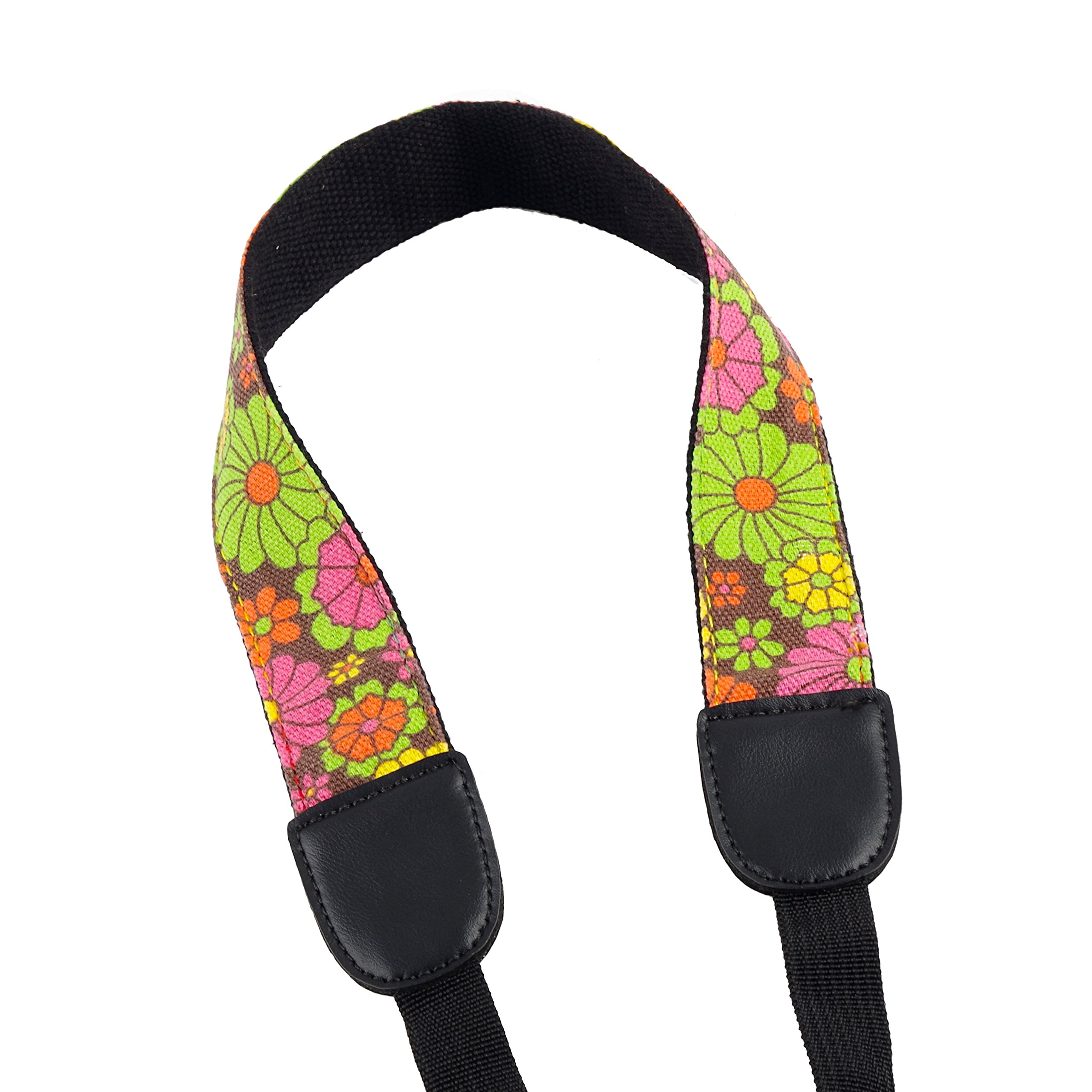 Mugig Ukulelegurt gedruckende Blumen Jeansmaterial Gurt für Ukulele oder mini Gitarre(gedruckende Blumen)