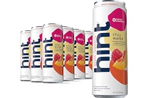 Hint Canned Water, Peach Raspberry - Purified Flavored Water with Zero Calories, Natural Flavors, and Sugar Free - 12 Fl Oz Cans (Pack of 12)