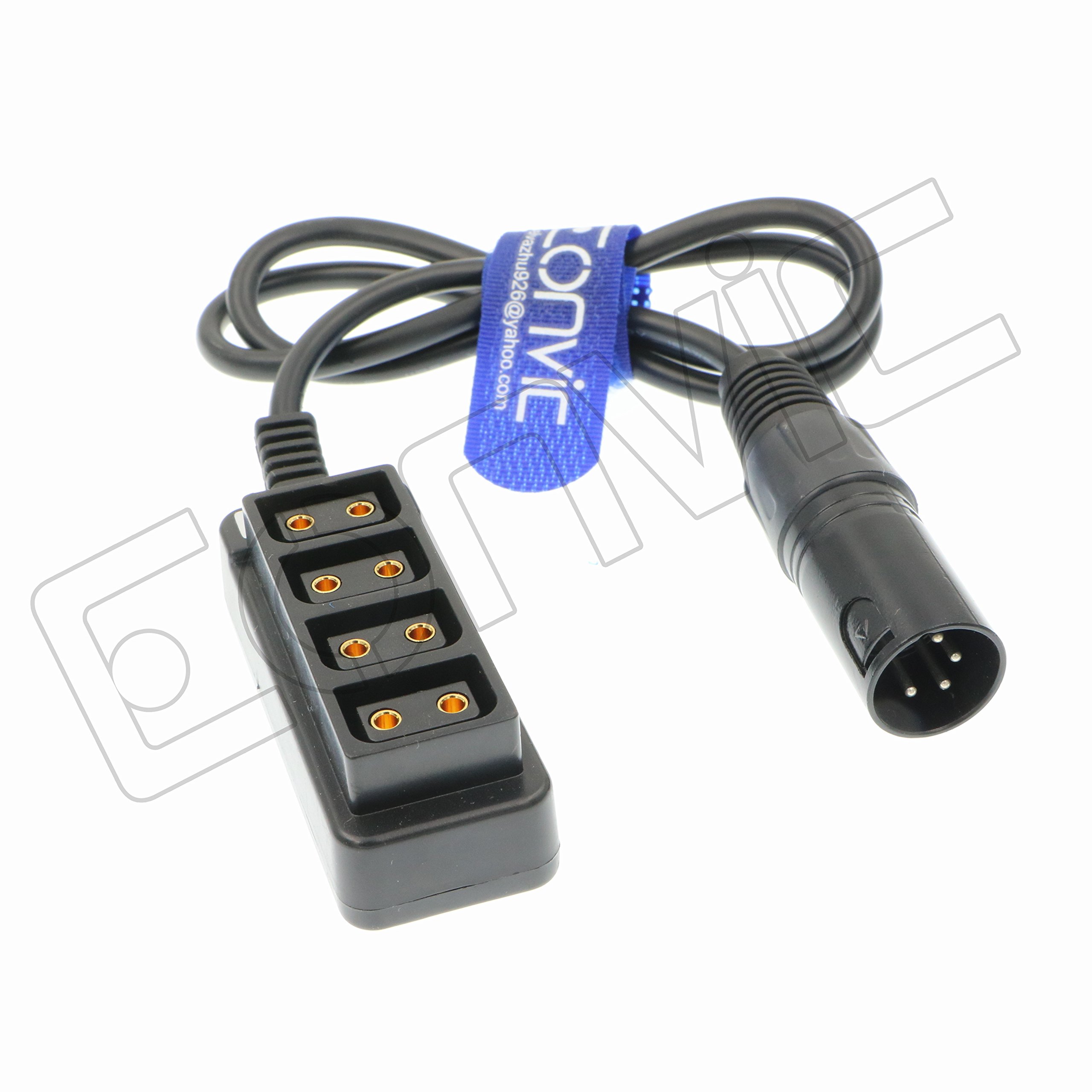 Eonvic 4 Pin XLR Male to 4 Port Female HUB Splitter Power Adapter RED ARRI Camera Power Cable/Photography Power Cable