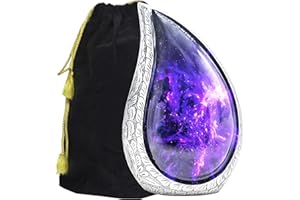 M MEILINXU Cremation Urns for Human Ashes Adult Female & Male, Urn for Ashes for Women & Man, Aurora Borealis Teardrop, Funeral Decorative Engraving, Purple and Black, Cosmic Galaxy Tear Drop - Large