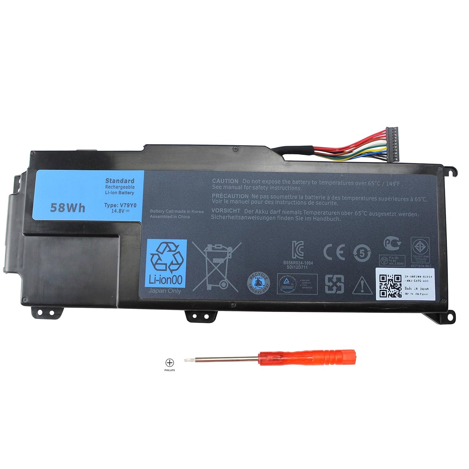 Gomarty V79Y0 Laptop Battery Compatible for Dell XPS 14Z Ultrabook Series:  14Z-L412x 14Z-L412z L412x L412z 0YMYF6 V79YO YMYF6 201106 14.8V 58WH - 1  Year ...